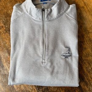 Stitch Golf Mens Pinehurst quarter zip - Grey Herringbone - XL